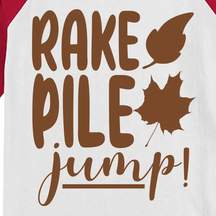 Rake Pile Jump Fall Lover Kids Colorblock Raglan Jersey