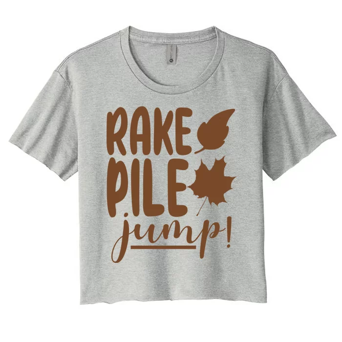 Rake Pile Jump Fall Lover Women's Crop Top Tee