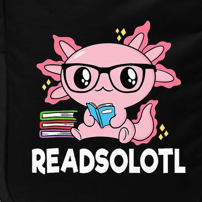 Readsolotl Pink Kawaii Axolotl Book Lover Funny Reading Impact Tech Backpack