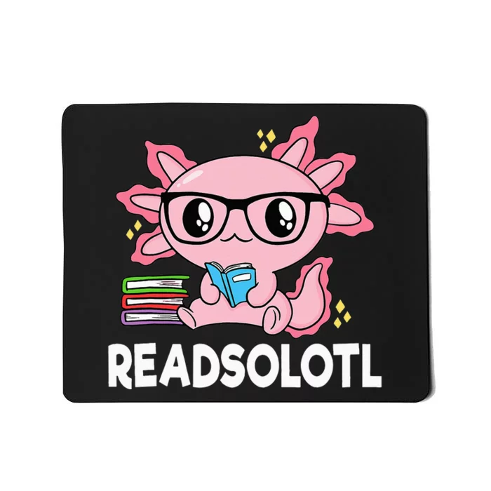 Readsolotl Pink Kawaii Axolotl Book Lover Funny Reading Mousepad