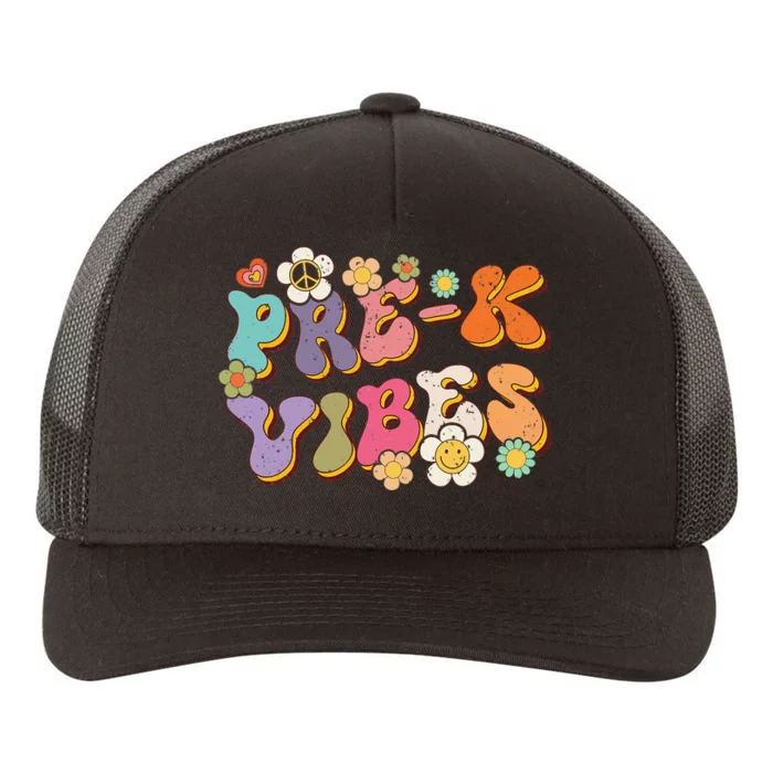 Retro Pre K Vibes Back To School Teacher First Day Of School Yupoong Adult 5-Panel Trucker Hat