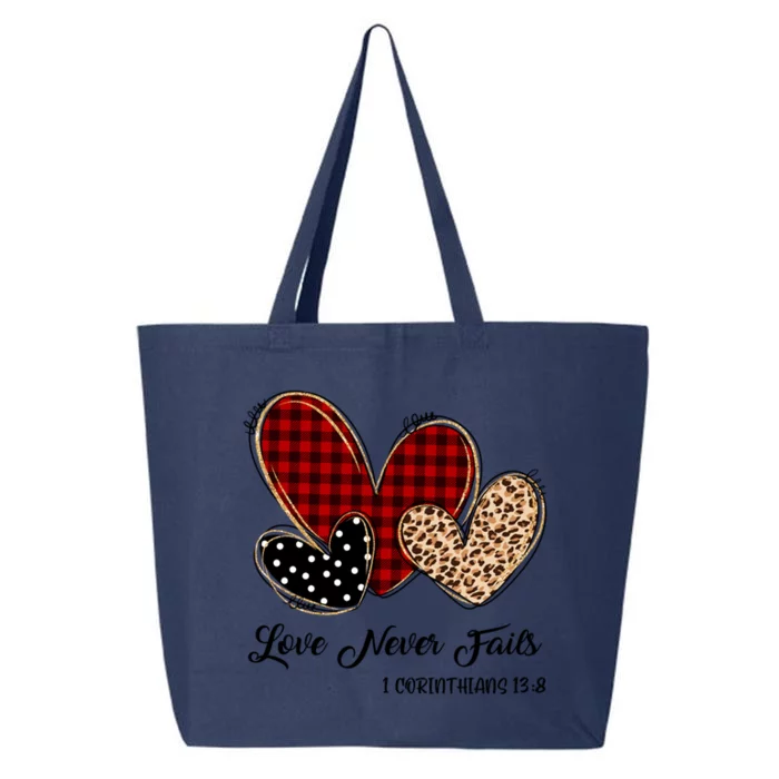 Red Plaid Leopard Prints Heart Valentines Like Love Jesus Gift 25L Jumbo Tote