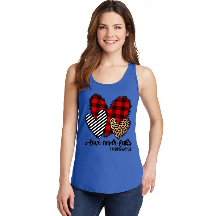 Red Plaid Leopard Prints Heart Valentines Like Love Jesus Funny Gift Ladies Essential Tank