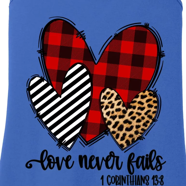 Red Plaid Leopard Prints Heart Valentines Like Love Jesus Funny Gift Ladies Essential Tank