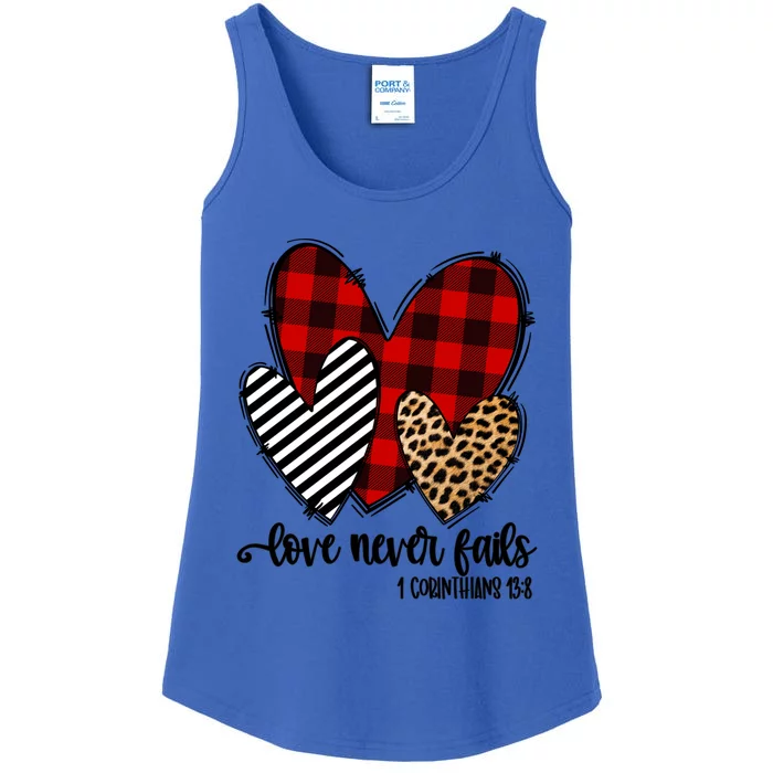 Red Plaid Leopard Prints Heart Valentines Like Love Jesus Funny Gift Ladies Essential Tank