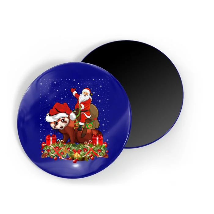 Red Panda Lover Xmas Gift Santa Riding Red Panda Christmas Funny Gift Magnet