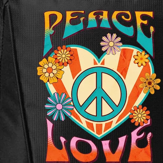 Retro Peace Love Peace Sign 60s 70s Hippie Style City Backpack