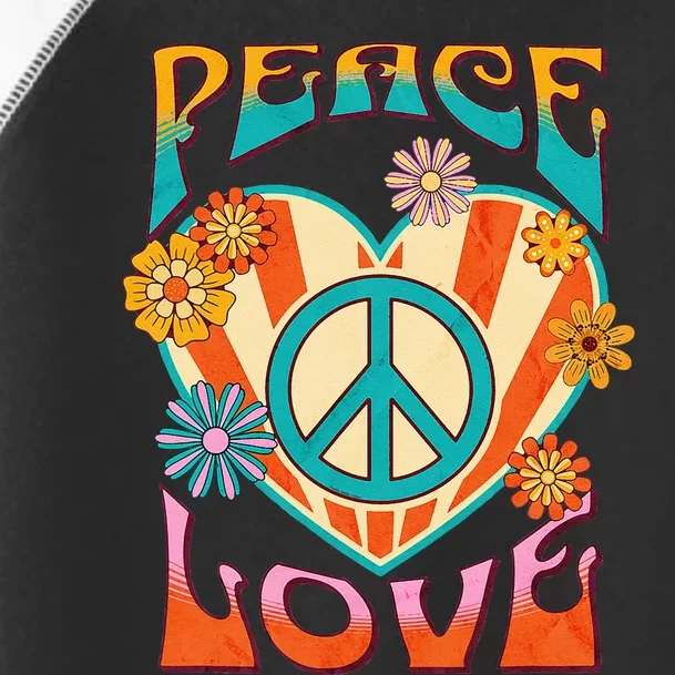 Retro Peace Love Peace Sign 60s 70s Hippie Style Toddler Fine Jersey T-Shirt