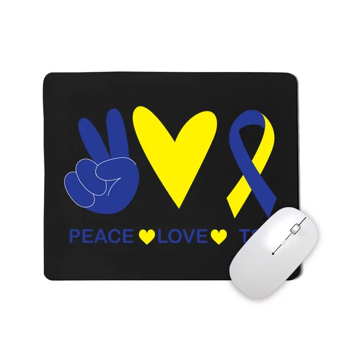 Ribbon Peace Love T21 Down Syndrome Awareness Gift Mousepad