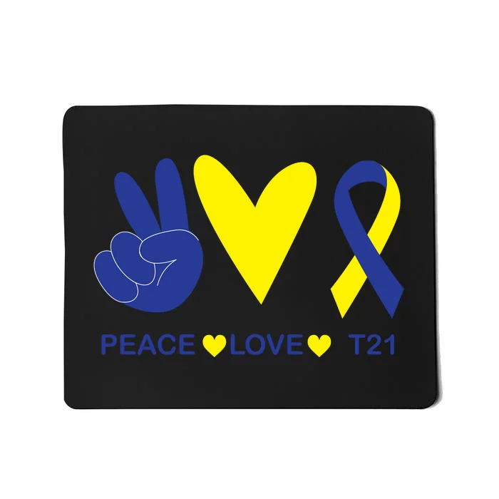 Ribbon Peace Love T21 Down Syndrome Awareness Gift Mousepad