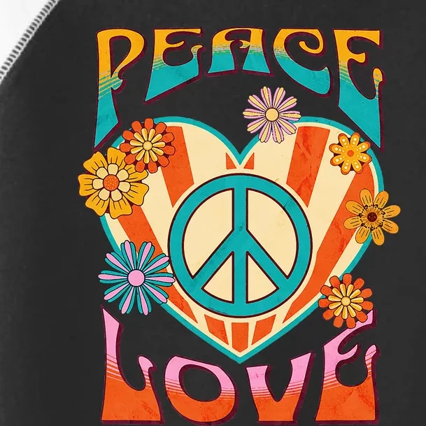 Retro Peace Love Peace Sign 60s 70s Hippie Toddler Fine Jersey T-Shirt