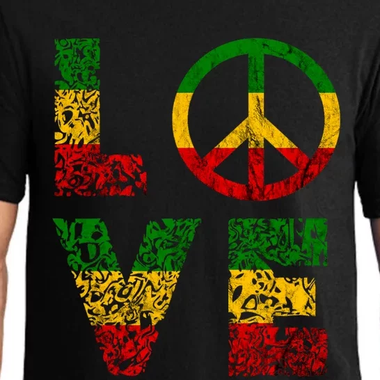 Reggae Peace Love Hippie Rasta Reggae Music Jamaica Pajama Set