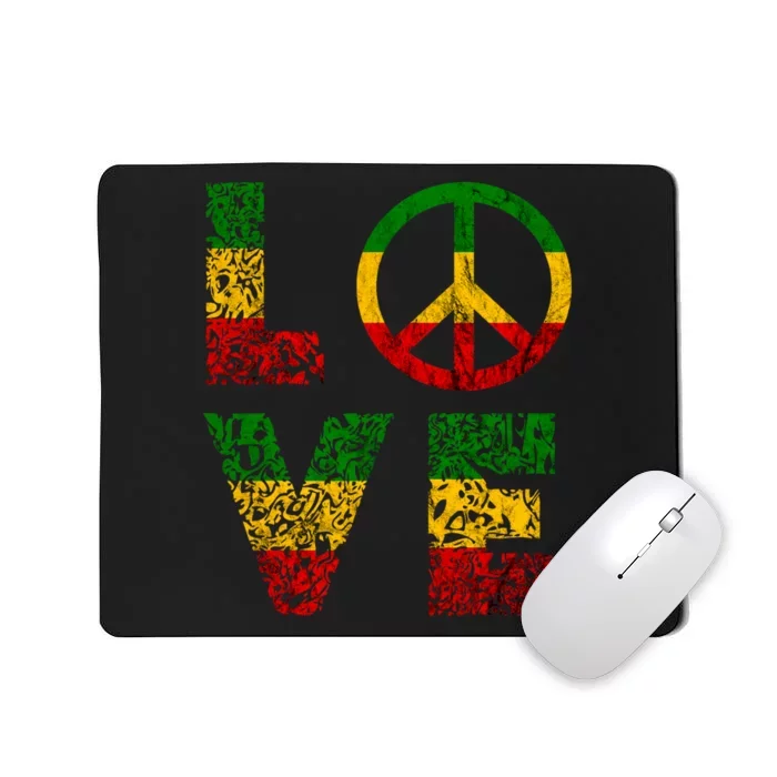 Reggae Peace Love Hippie Rasta Reggae Music Jamaica Mousepad