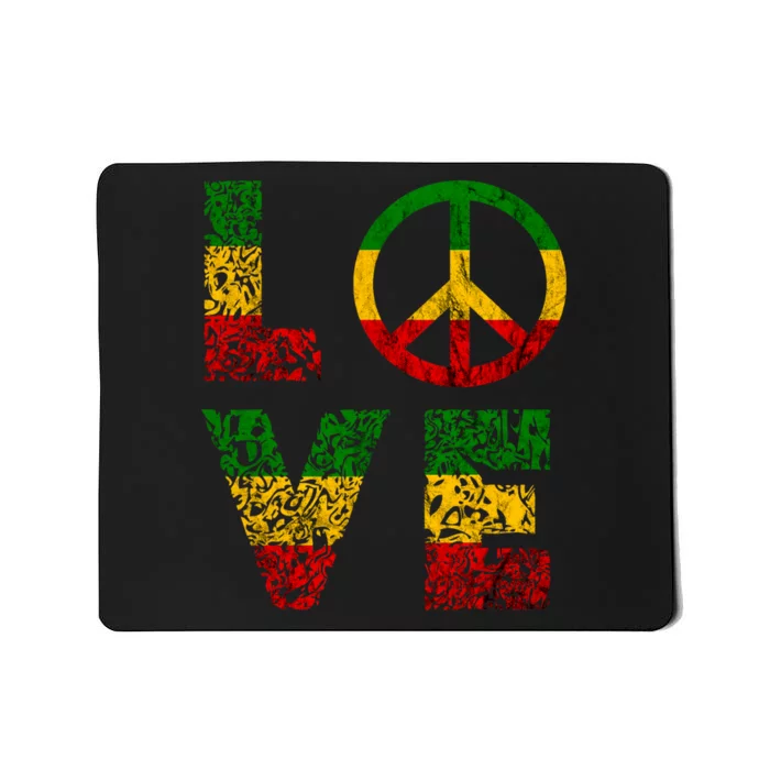 Reggae Peace Love Hippie Rasta Reggae Music Jamaica Mousepad