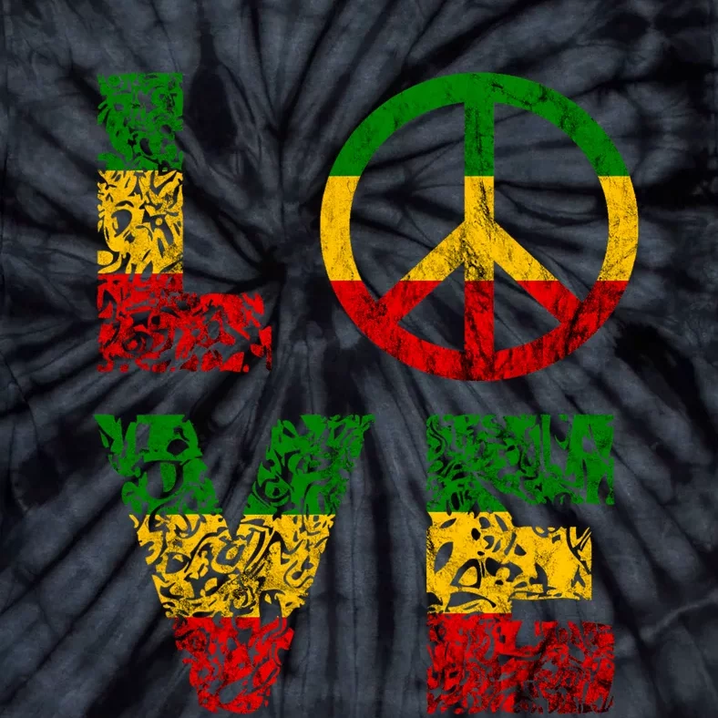 Reggae Peace Love Hippie Rasta Reggae Music Jamaica Tie-Dye T-Shirt