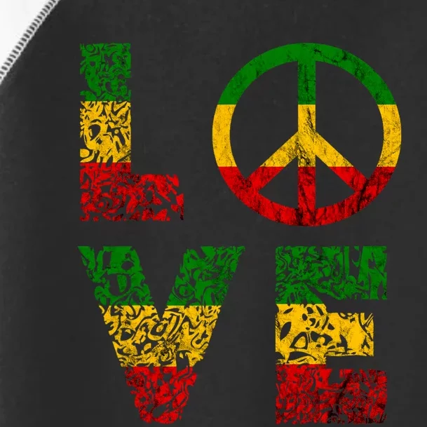 Reggae Peace Love Hippie Rasta Reggae Music Jamaica Toddler Fine Jersey T-Shirt