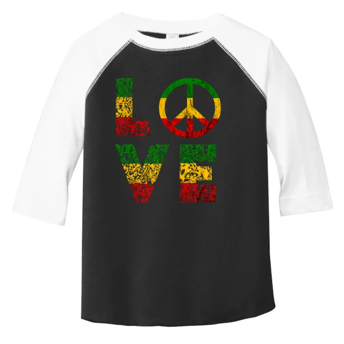 Reggae Peace Love Hippie Rasta Reggae Music Jamaica Toddler Fine Jersey T-Shirt