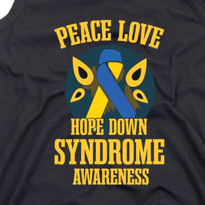 Ribbon Peace Love Hope Down Syndrome Awareness Day Gift Tank Top