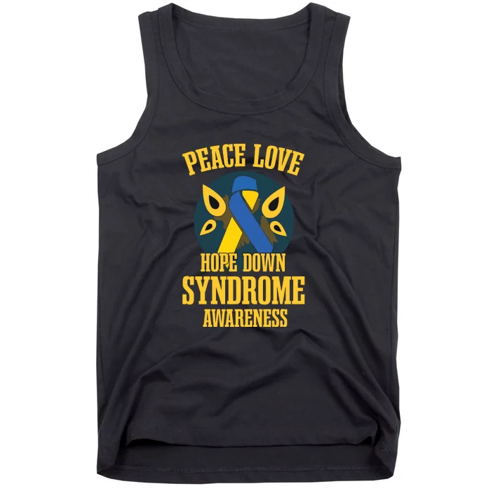 Ribbon Peace Love Hope Down Syndrome Awareness Day Gift Tank Top