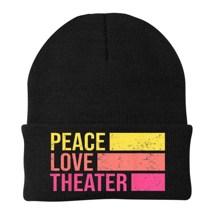 Retro Peace Love Theater For Actor & Actress Knit Cap Winter Beanie