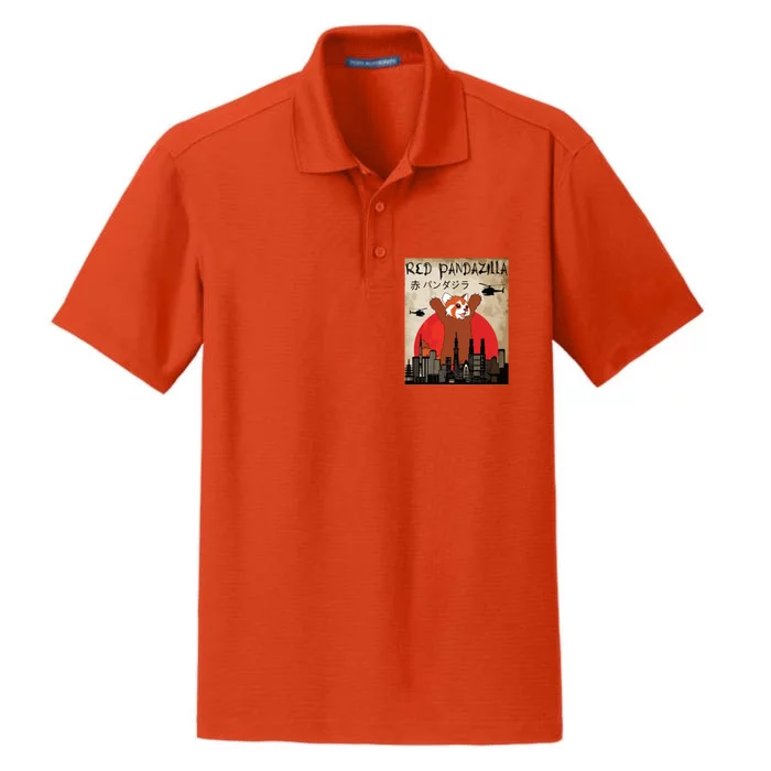 Red Panda Lover, Funny Red Pandazilla Dry Zone Grid Performance Polo