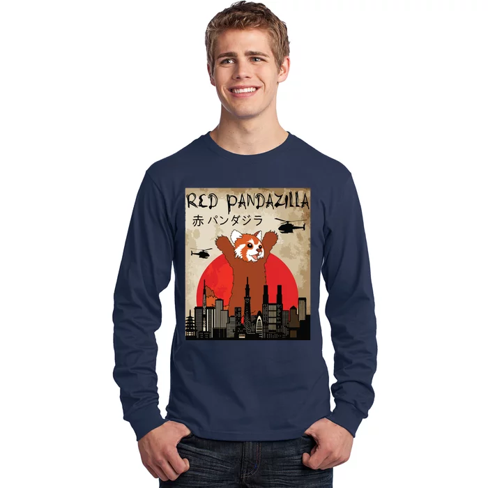 Red Panda Lover, Funny Red Pandazilla Long Sleeve Shirt