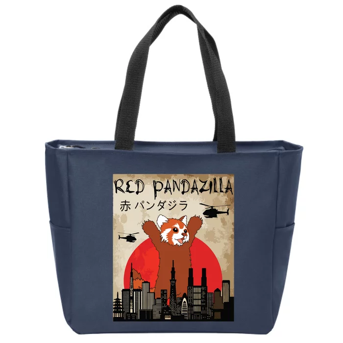 Red Panda Lover, Funny Red Pandazilla Zip Tote Bag