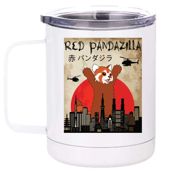 Red Panda Lover, Funny Red Pandazilla Front & Back 12oz Stainless Steel Tumbler Cup