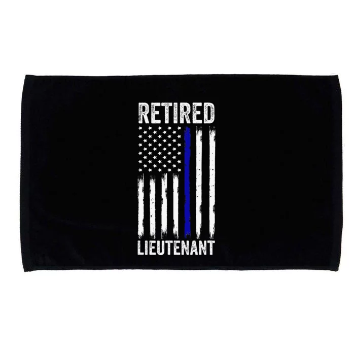 Retired Police Lieutenant Design Thin Blue Line Retirement Microfiber Hand Towel