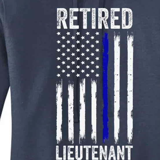 Retired Police Lieutenant Design Thin Blue Line Retirement Women's Pullover Hoodie