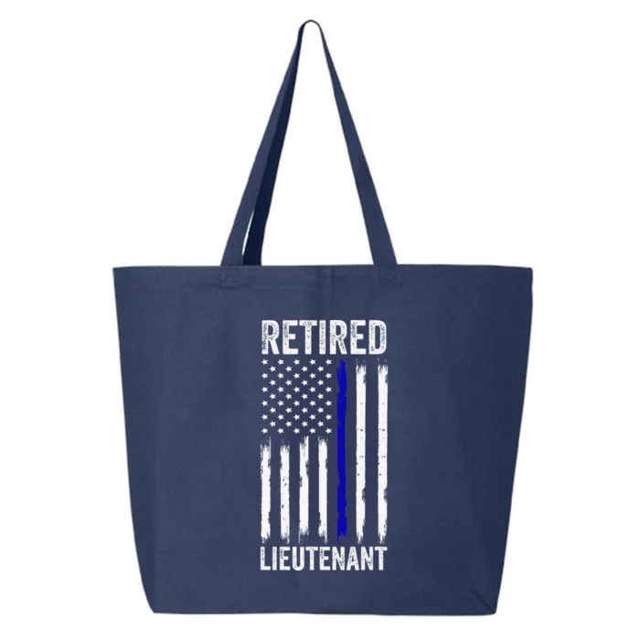 Retired Police Lieutenant Design Thin Blue Line Retirement 25L Jumbo Tote