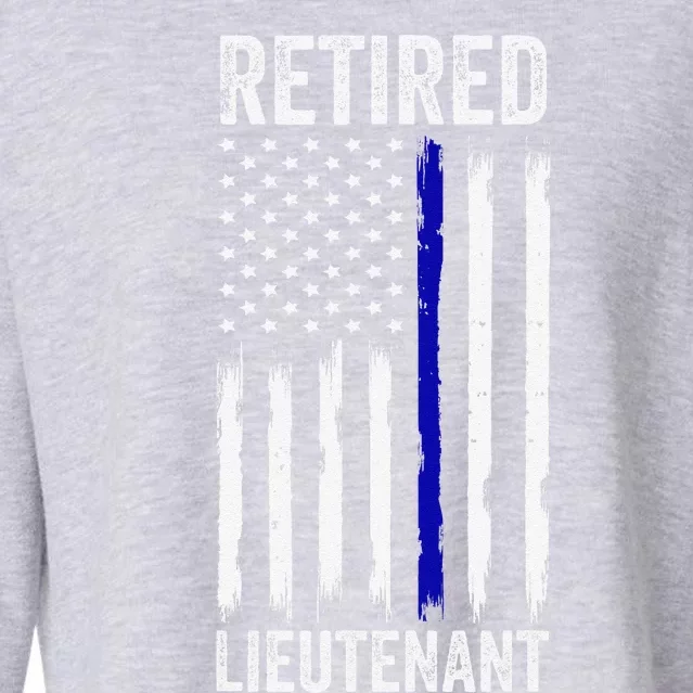 Retired Police Lieutenant Design Thin Blue Line Retirement Cropped Pullover Crew