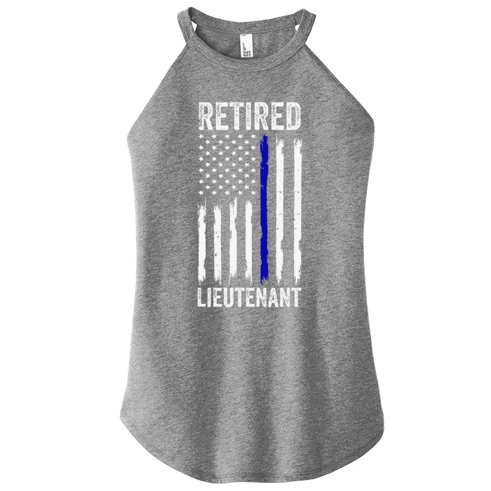 Retired Police Lieutenant Design Thin Blue Line Retirement Women’s Perfect Tri Rocker Tank