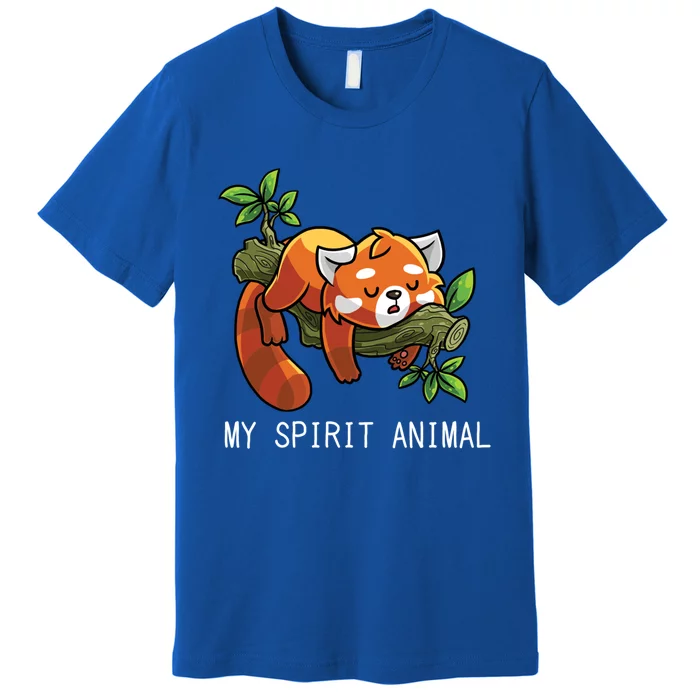 Red Panda Lazy Spirit Animal Gift Premium T-Shirt