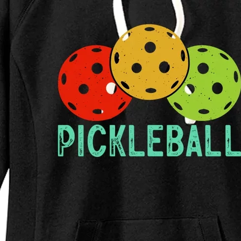 Retro Pickleball Logo Women's Fleece Hoodie