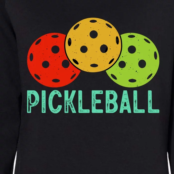 Retro Pickleball Logo Womens California Wash Sweatshirt