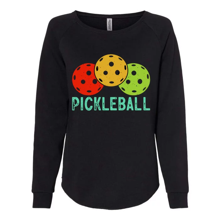 Retro Pickleball Logo Womens California Wash Sweatshirt