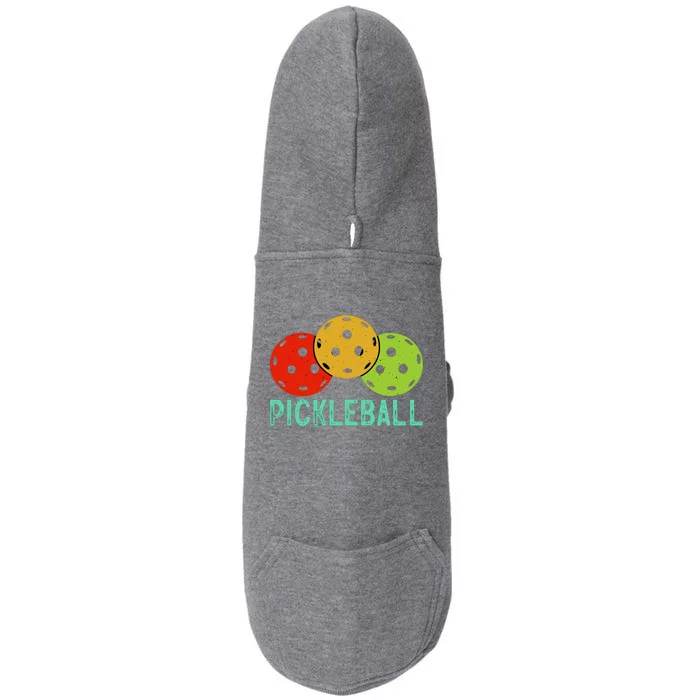 Retro Pickleball Logo Doggie 3-End Fleece Hoodie