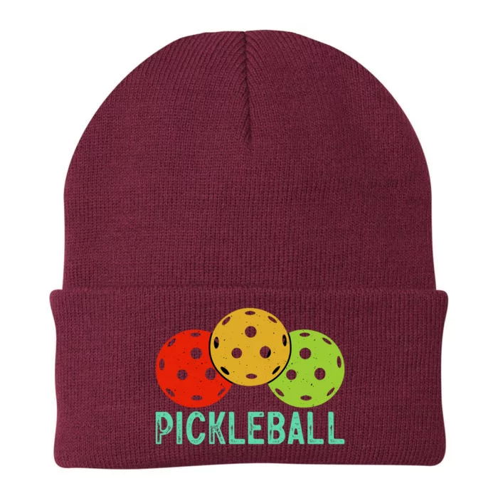 Retro Pickleball Logo Knit Cap Winter Beanie