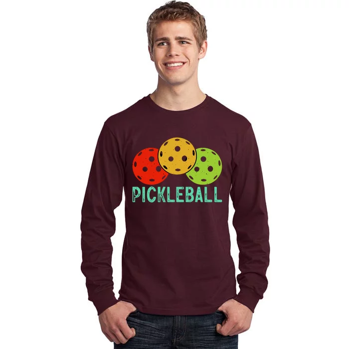 Retro Pickleball Logo Tall Long Sleeve T-Shirt