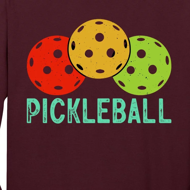 Retro Pickleball Logo Tall Long Sleeve T-Shirt