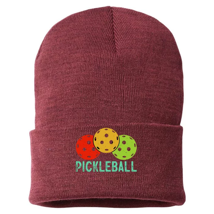 Retro Pickleball Logo Sustainable Knit Beanie