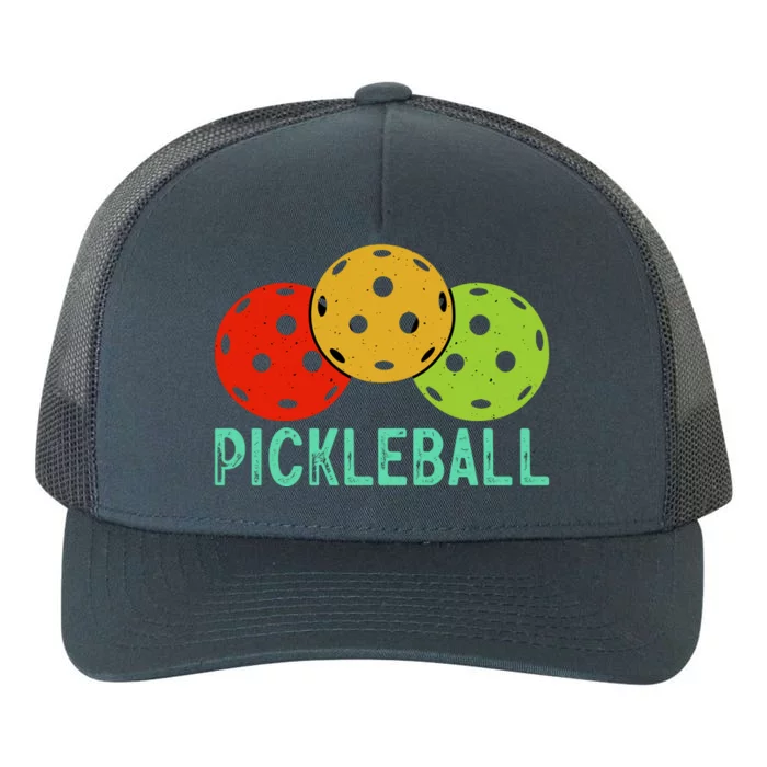 Retro Pickleball Logo Yupoong Adult 5-Panel Trucker Hat