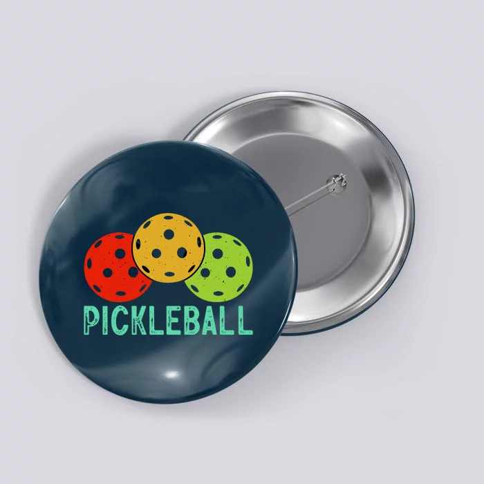 Retro Pickleball Logo Button