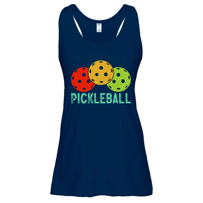 Retro Pickleball Logo Ladies Essential Flowy Tank