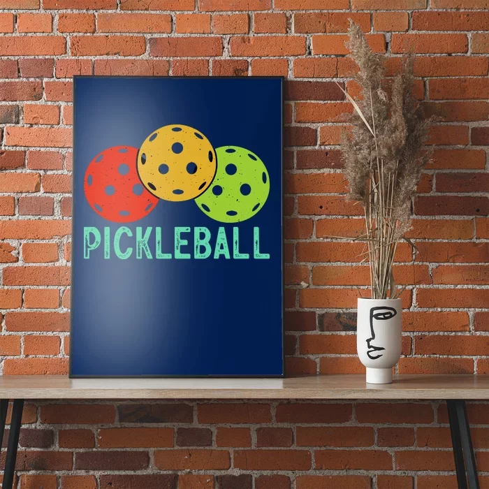 Retro Pickleball Logo Poster