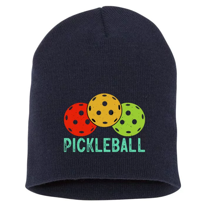 Retro Pickleball Logo Short Acrylic Beanie