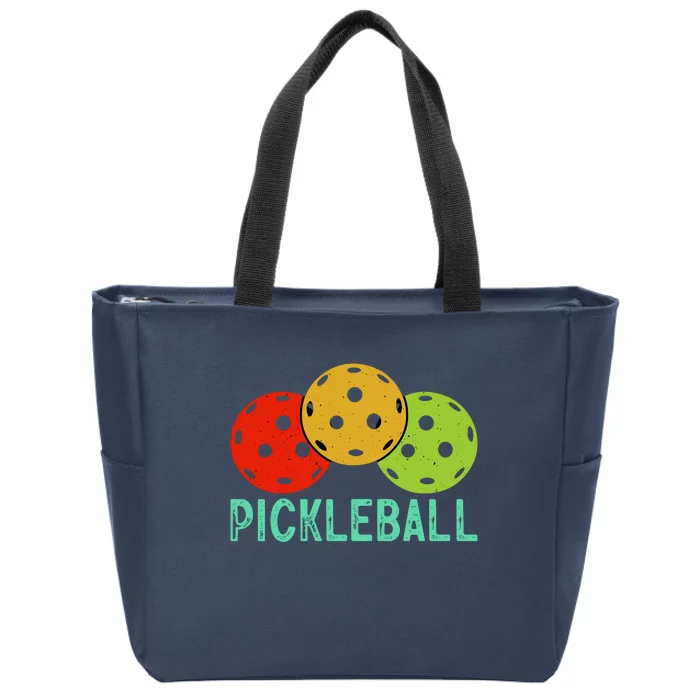 Retro Pickleball Logo Zip Tote Bag