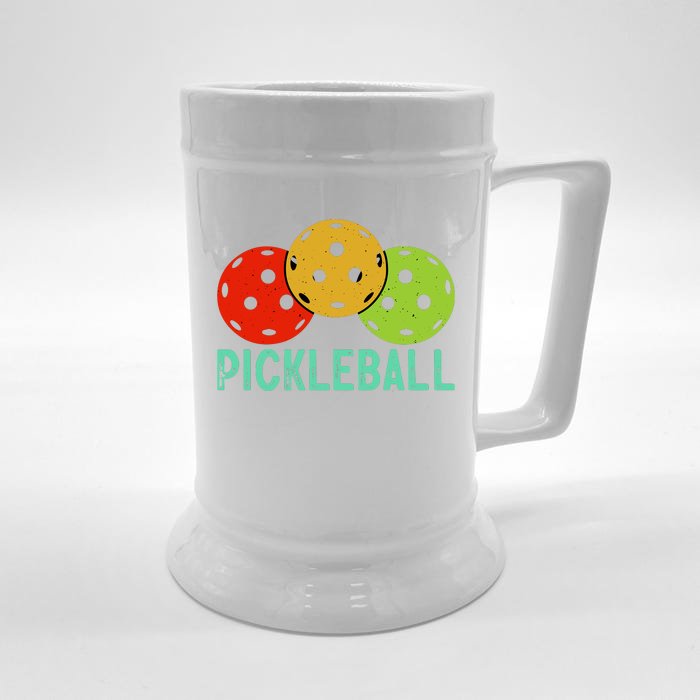 Retro Pickleball Logo Front & Back Beer Stein