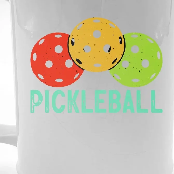 Retro Pickleball Logo Front & Back Beer Stein